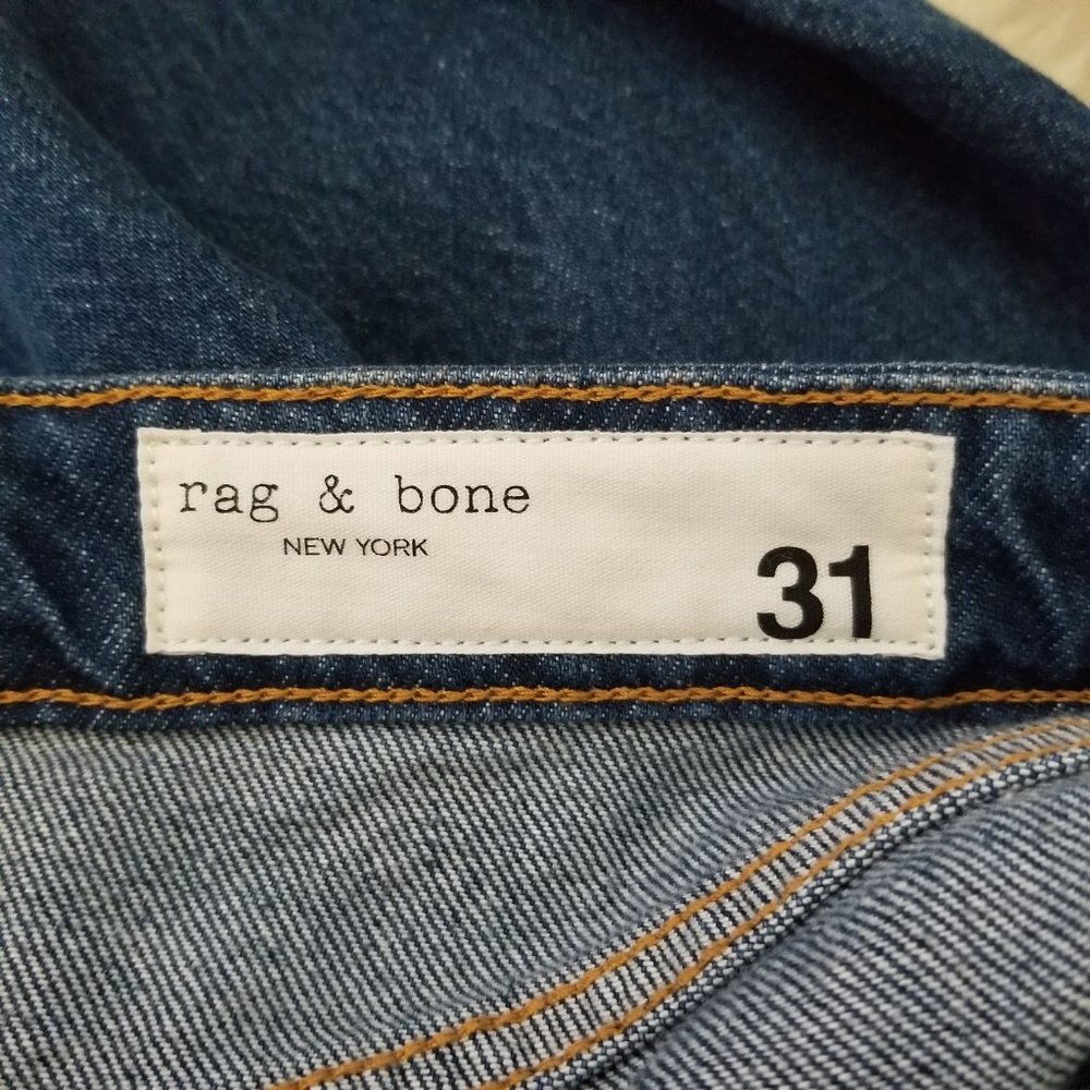 NWT RAG & BONE Maya High-Rise Slim Jasper Slim Fit Mid Indigo Jean Size 31 - Picture 7 of 9